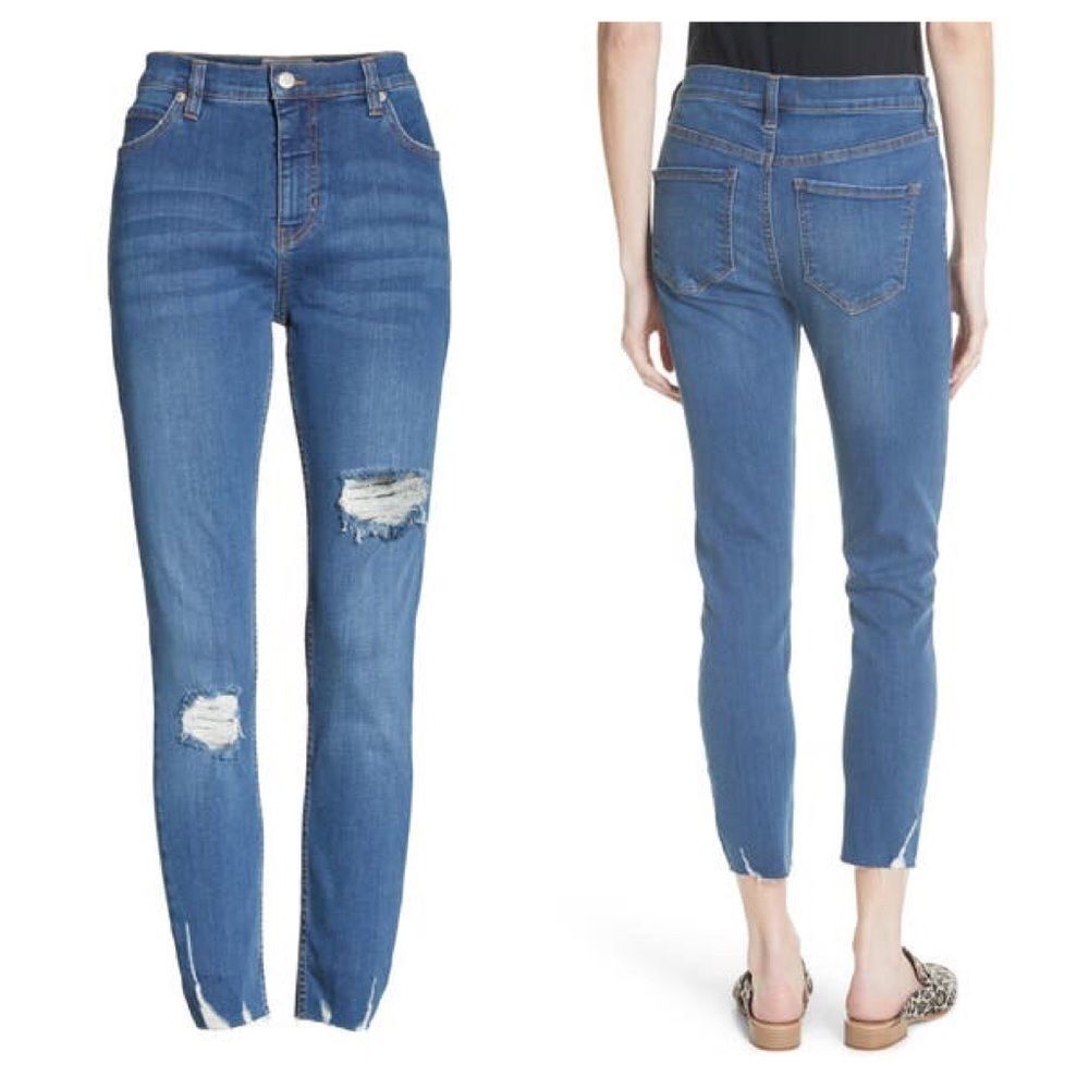 Free People We the Free Ripped Crop Skinny Jeans